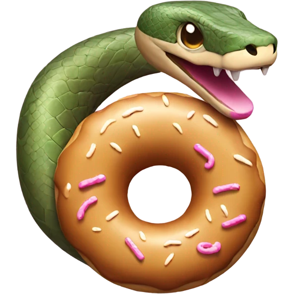 Snake wearing a donut emoji