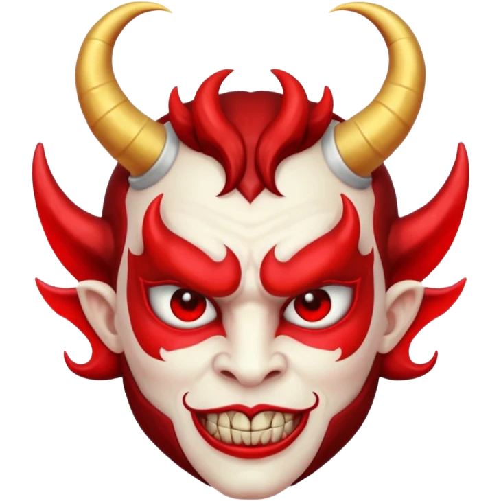 Devil wearing angel mask emoji