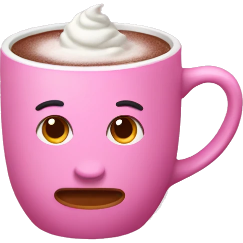 Pink hot chocolate mug emoji