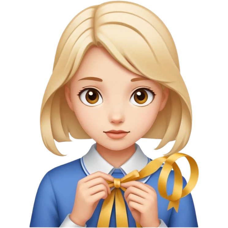 Girl ties emoji