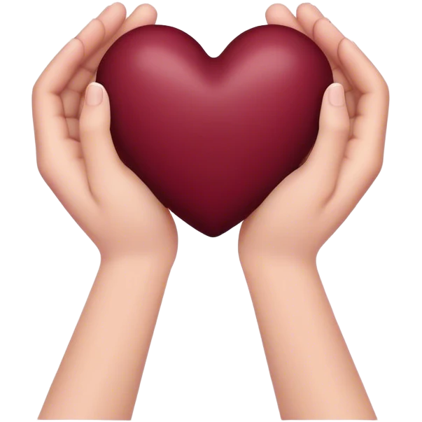 Burgundy color heart  in your hands emoji