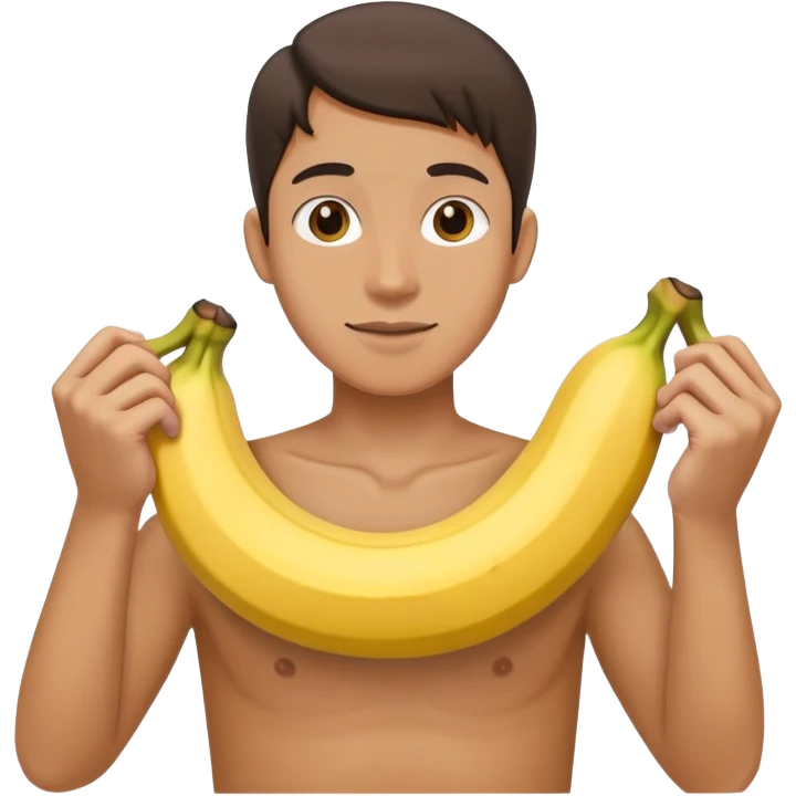 peeled banana with two hands forming a heart shape around it emoji