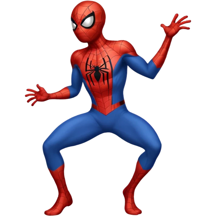 Spiderman full body doodle shock with cartoon emoji
