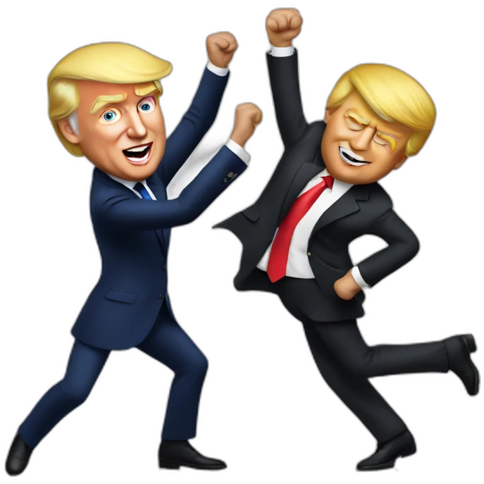 donald trump dancing with emmanuel macron emoji