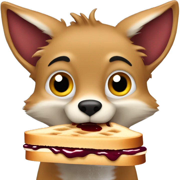 jackal eating PB&J sandwich emoji
