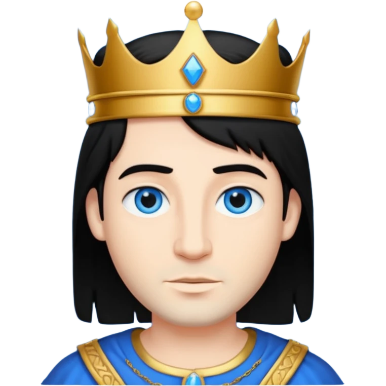 King Solomon with blue eyes, black hair emoji