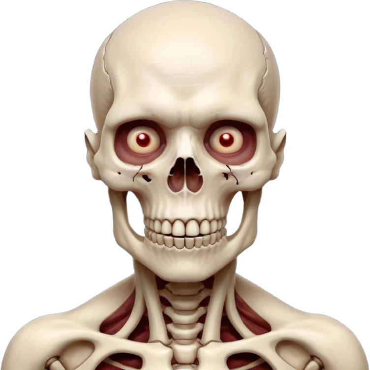 laboratory mutant portrait, head and shoulders only, exposed rib bones, damaged skin, horror experiment look, dramatic lighting, 3D cartoon, mobile game icon style, clean background, no text, no watermark

 emoji