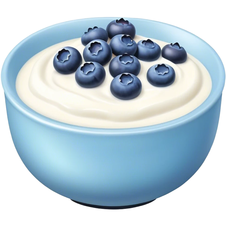 Black bowl yogurt with blueberries  emoji