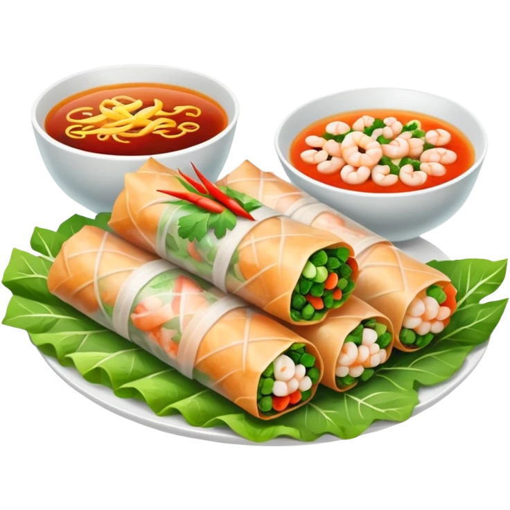 Vietnamese spring roll with shrimp, make it closed/fully wrapped emoji