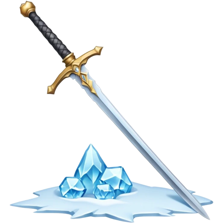 sharp sword in snow, emoji