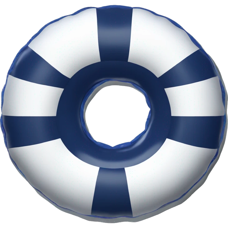 inflatable floating navy blue ring with white stripes  emoji