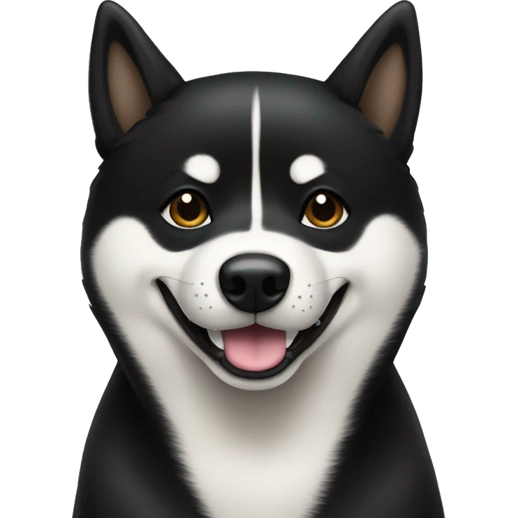 Black Shiba Inu all black no white smiling  emoji