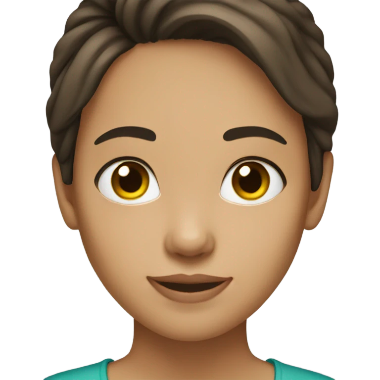 a brunette girl with light skin emoji
