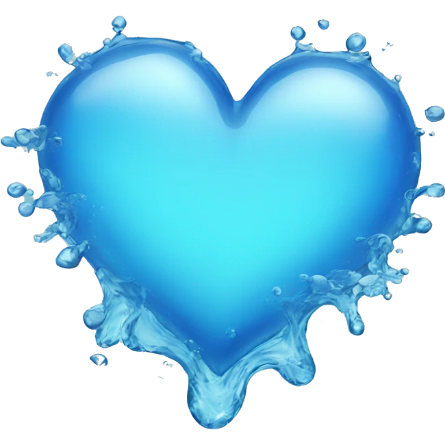 WATER BLUE  HEART emoji