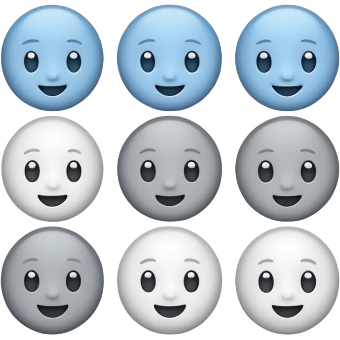 Baby Blue, gray and white emojis emoji