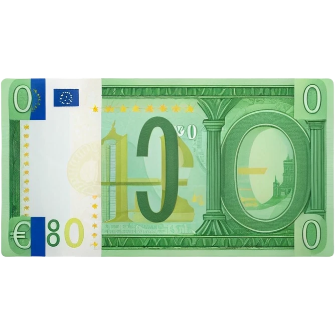 green euro banknote with '0€' emoji