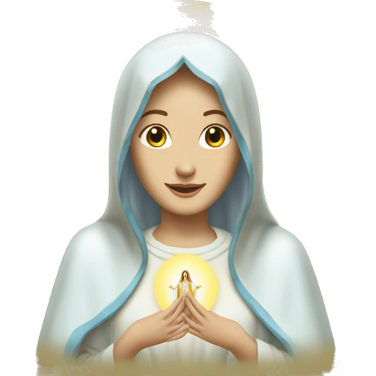 blessed virgin mary saying hi emoji