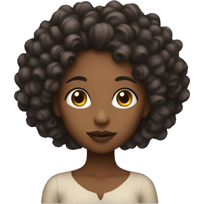 Black women with curls thinking emoji