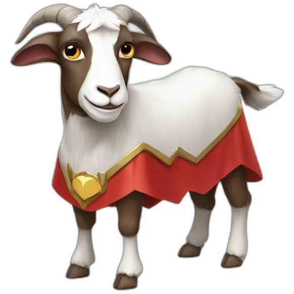 a goat with a superhero cape emoji