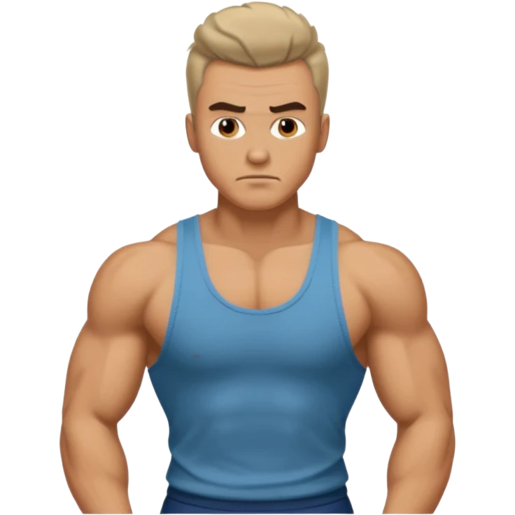 A 1980s video game tough guy emoji