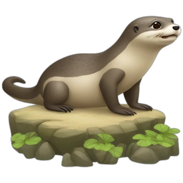 Loutre sur tortues emoji