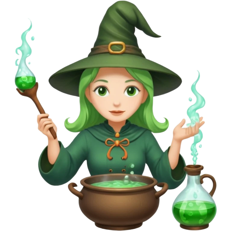 green witch cooking potion emoji