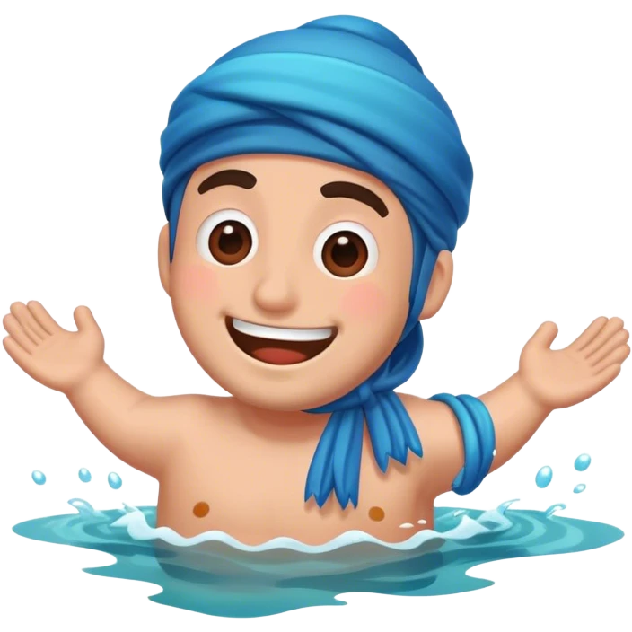 a happy guy in sea emoji