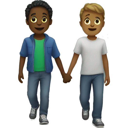 Fountain walk with one boy emoji