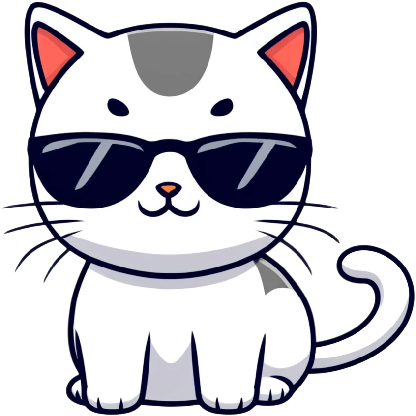 Cat with sunglasses emoji