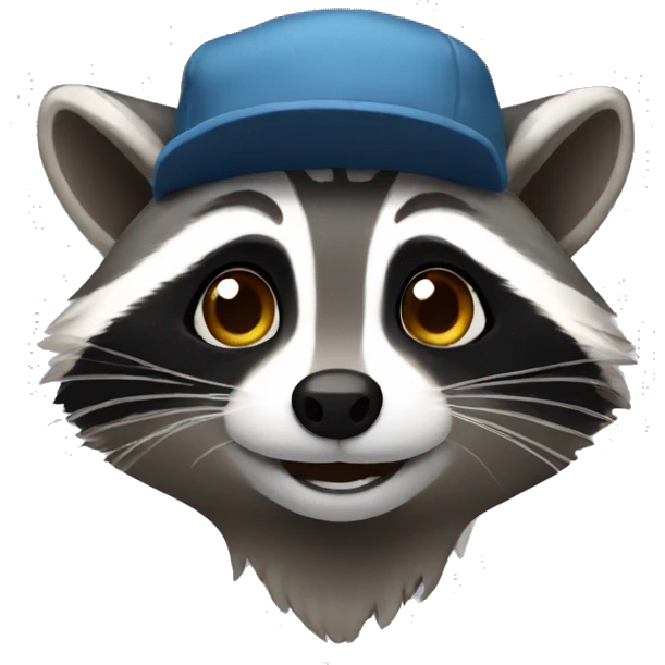 Raccoon with little cap hat emoji