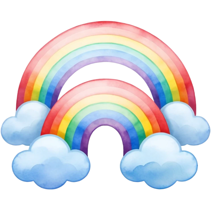 watercolor misty rainbow  emoji