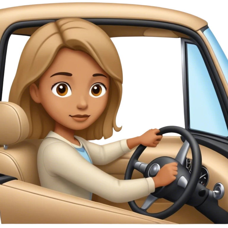 Girl driving a car emoji