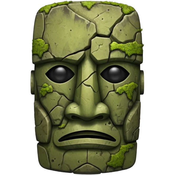 A cursed tribal stone Moai mask emoji