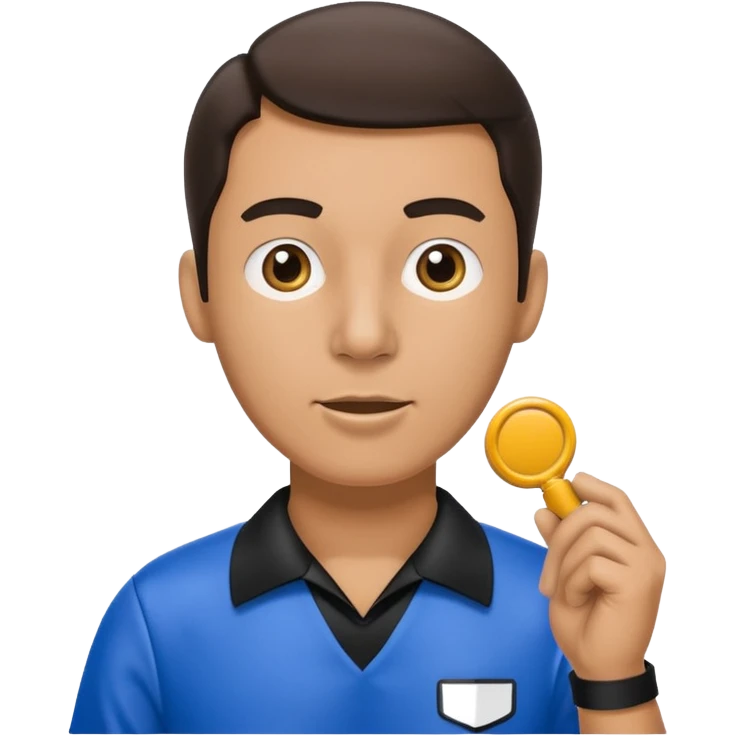 Referee, hold the whistle, blue cloth emoji