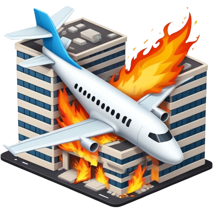 Plane going in a building  emoji