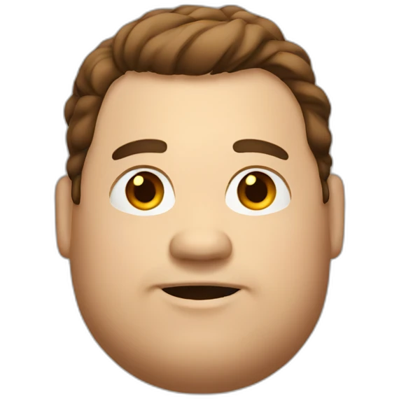 A fat man with brown hair emoji