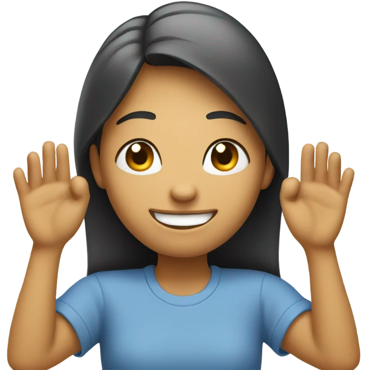 happy face with hands on emoji
