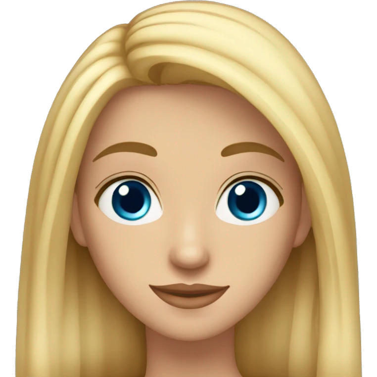 Rubia de pelo largo y ojos azules emoji