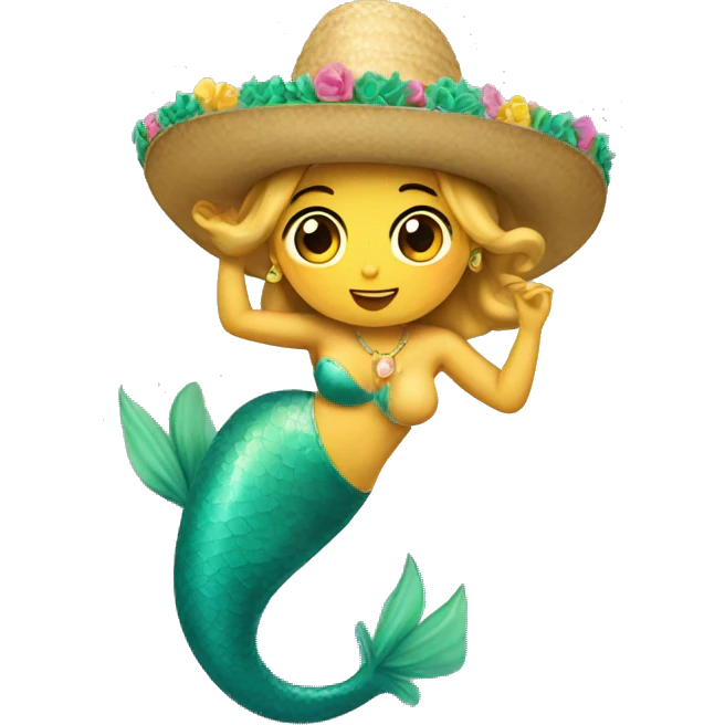 Sirena con sombrero  emoji