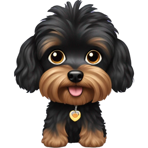 Black yorkie poodle  emoji