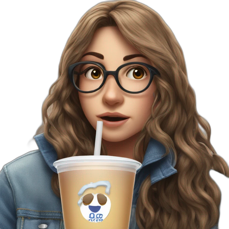 casual girl with denim jacket emoji