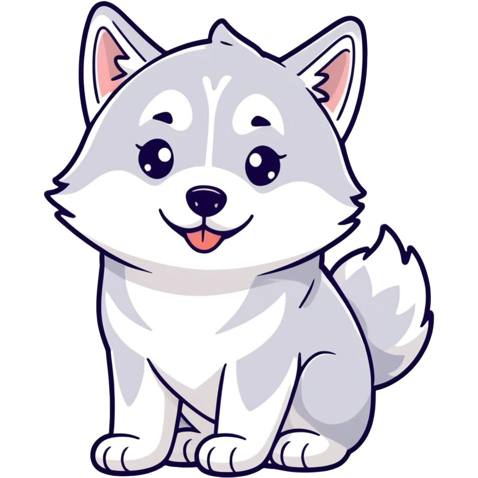 Husky blowing kiss emoji