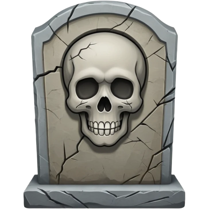 Headstone with skull, front view emoji