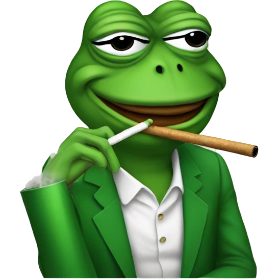 Pepe Frog is smoking shisha emoji