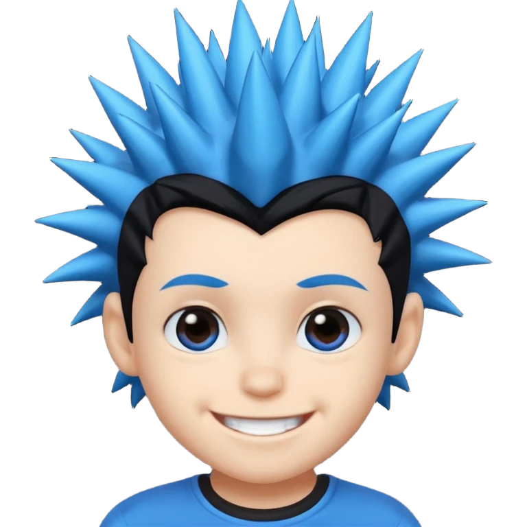 blue spiky haired kid  emoji
