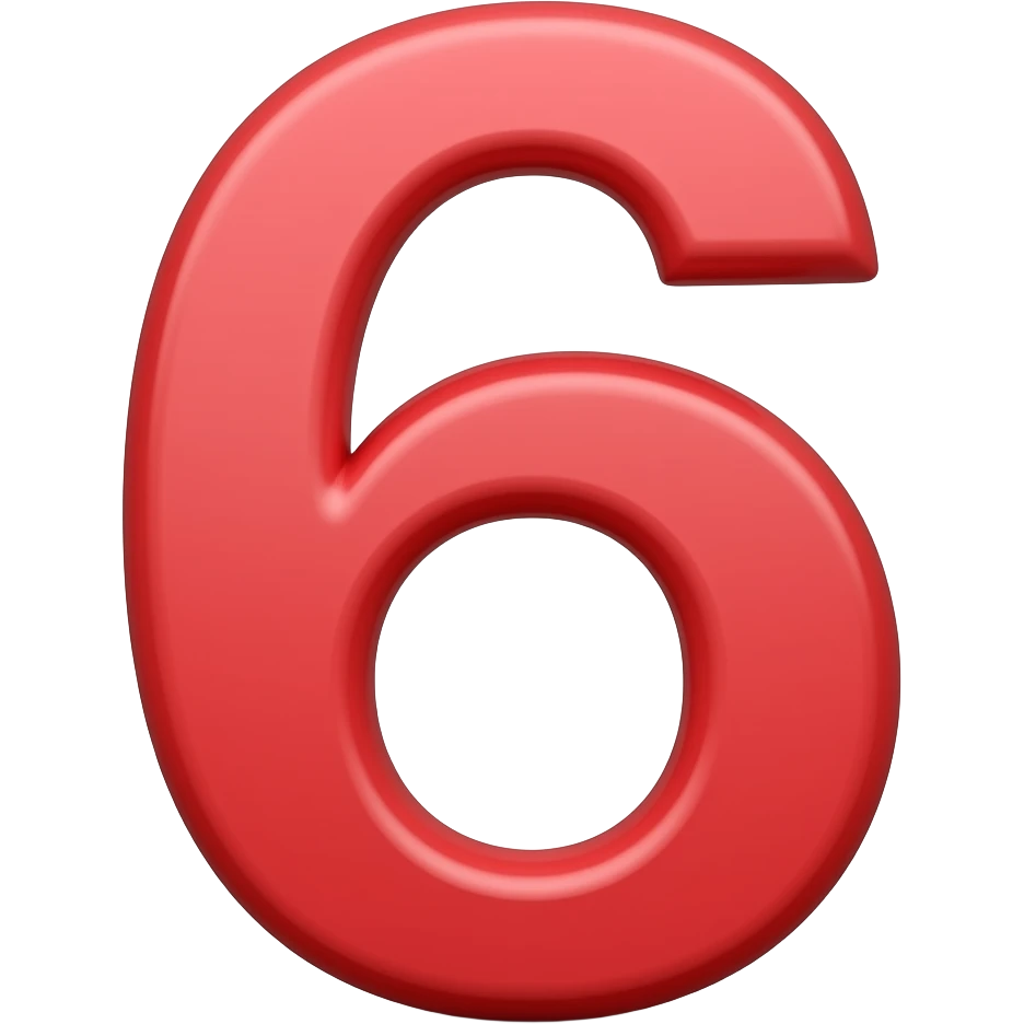 C6 number red colour emoji