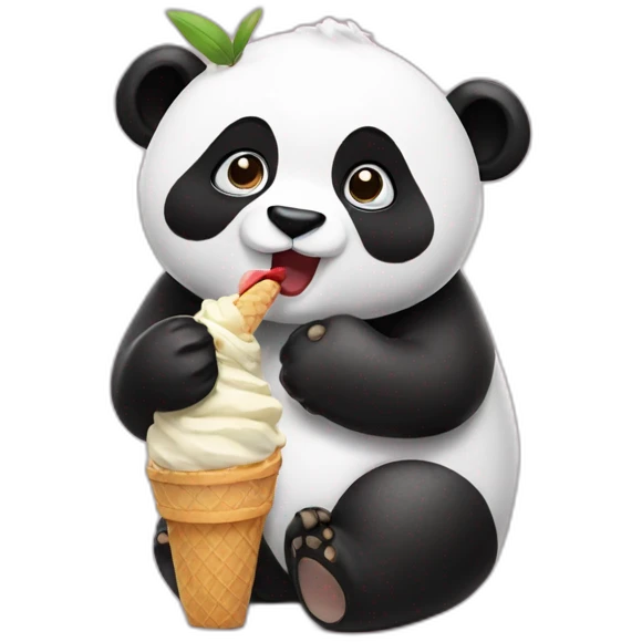 Panda eating ice cream emoji