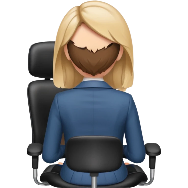 Back of head woman sitting on an office chair emoji