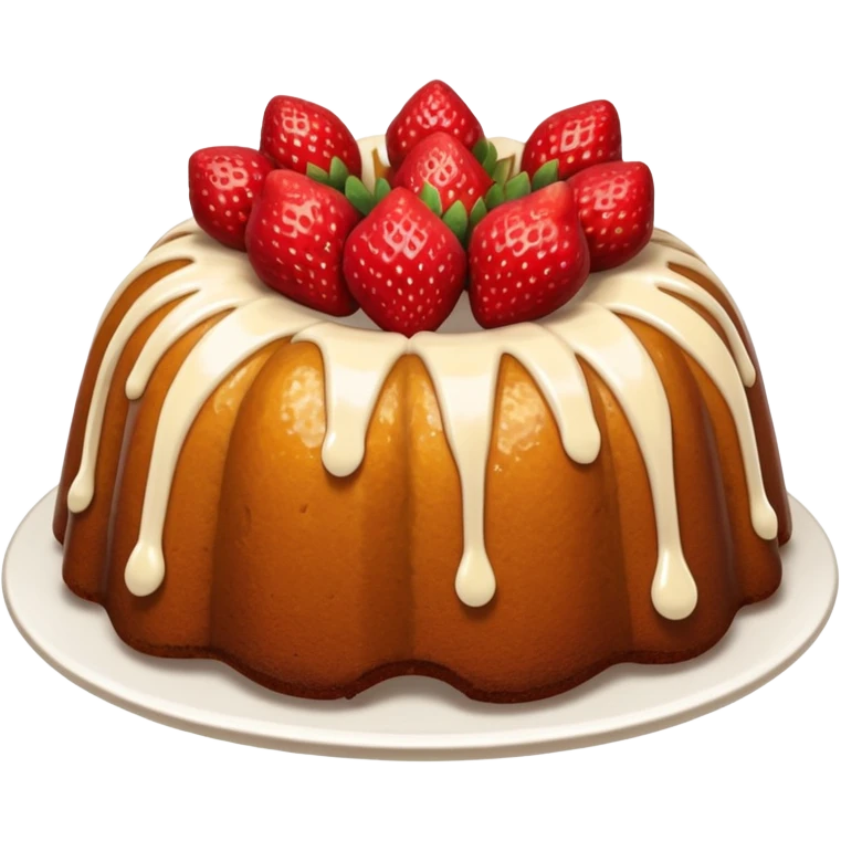 bundt cake with strawberries emoji