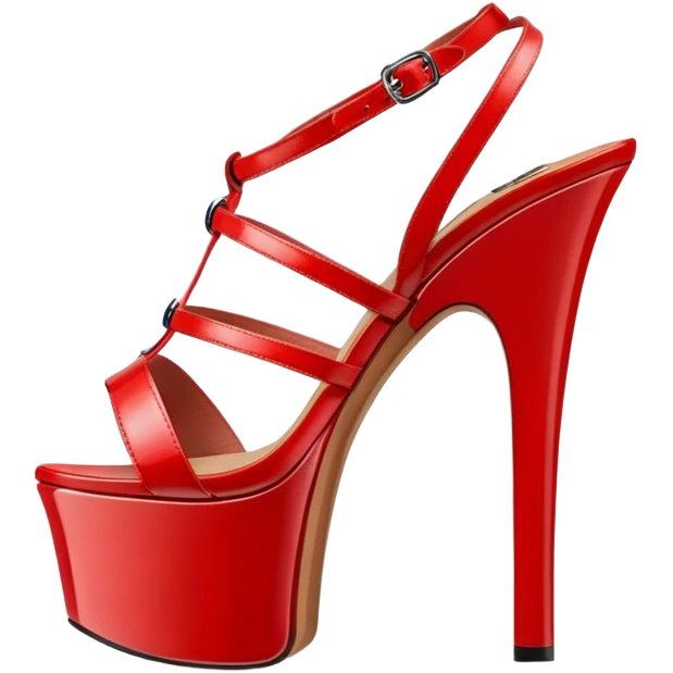 ultra realistic red platform sandals emoji